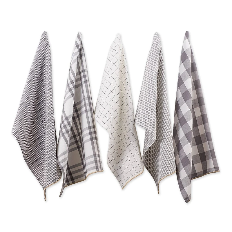 DII® Gray Farmhouse Woven Dishtowel Set