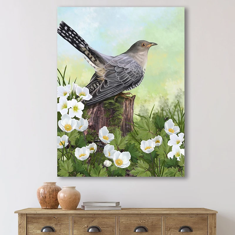 Designart - Cuckoo Bird On An Old Stump