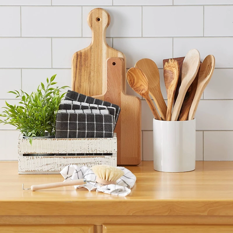 DII® Mineral Gray Combo Windowpane Dishcloths, 6ct.