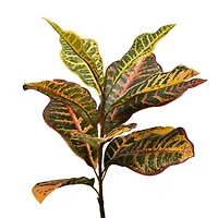 6ft. Potted Artificial Green & Orange Croton Tree