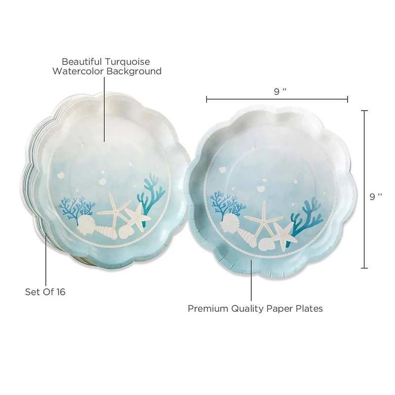 Kate Aspen® 9" Beach Party Premium Paper Plates, 32ct.