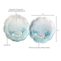 Kate Aspen® 9" Beach Party Premium Paper Plates, 32ct.