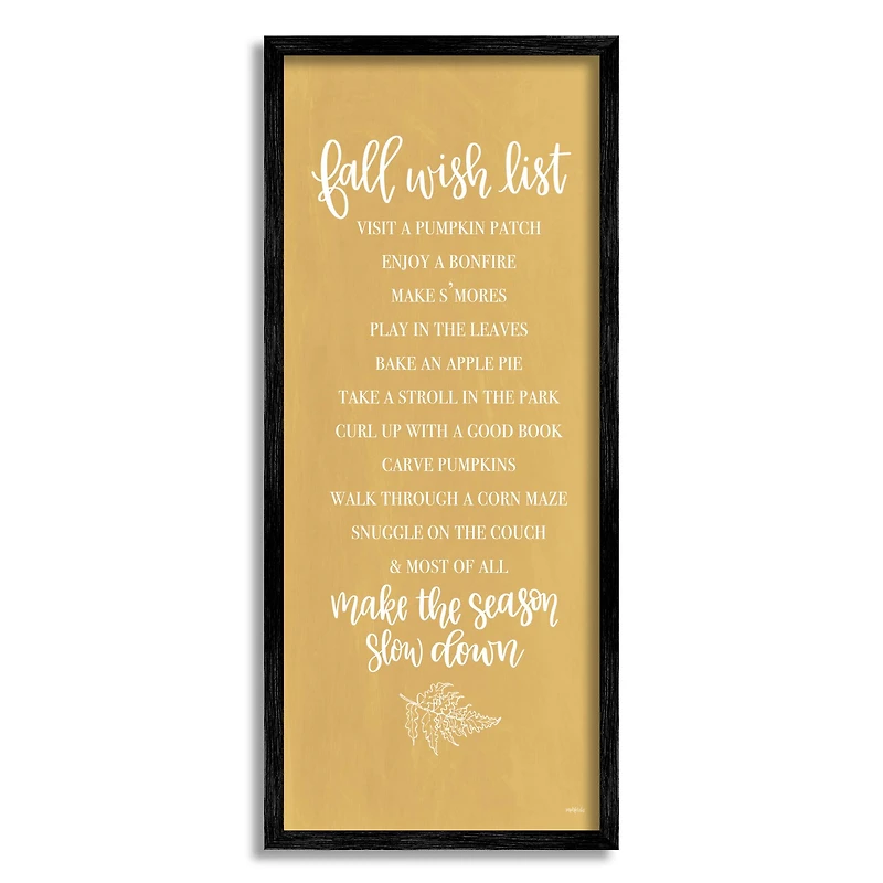 Stupell Industries Tan Fall Wish List Framed Giclee Art