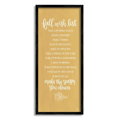 Stupell Industries Tan Fall Wish List Framed Giclee Art