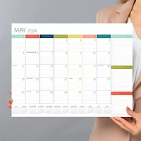 TF Publishing 2024 Rainbow Blocks Medium Desk Pad Monthly Blotter Calendar
