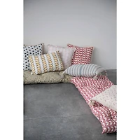 Hello Honey® 20" Embroidered Dots & Tassels Cotton Slub Square Pillow