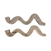 Hello Honey® 14.5" Beige Modern Marble and Brass Wave Double Taper Holder