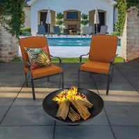 32" Black Cast Iron Fire Pit Bowl with Screen