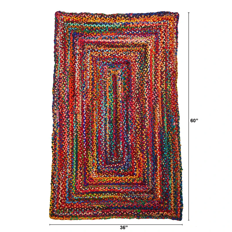 5ft. x 3ft. Handmade Braided Cape Cod Coastal Jute Rug