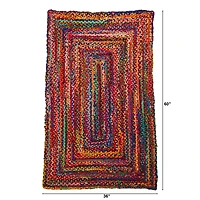 5ft. x 3ft. Handmade Braided Cape Cod Coastal Jute Rug