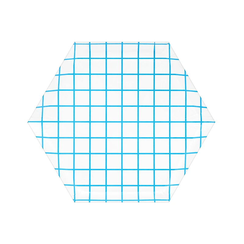 7.5" Grid Hexagon Paper Plates by Celebrate It