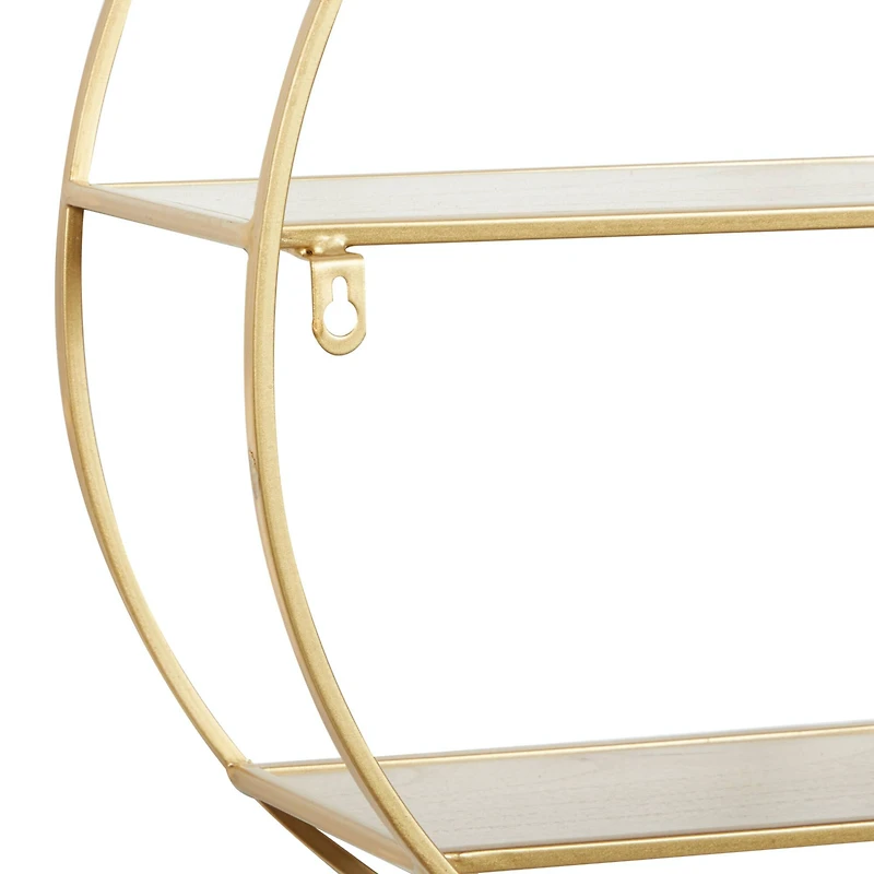 CosmoLiving by Cosmopolitan Gold Metal Contemporary Wall Shelf