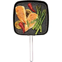 THE ROCK by Starfrit 10" Grill Pan With Stainless Steel Wire Handle
