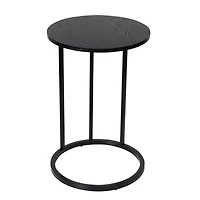 Honey Can Do Black Round C End Table