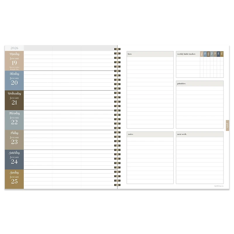 TF Publishing 2025-2026 Francophile Flower Large Weekly/Monthly Planner
