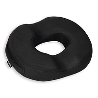 Mind Reader Donut Pillow Seat Cushion with Air-Cloud Technology, Tailbone, Hemorrhoid, Pregnancy Relief, Black