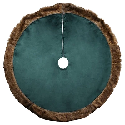 4ft. Green with Brown Faux Fur Tree Skirt by Ashland®