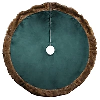 4ft. Green with Brown Faux Fur Tree Skirt by Ashland®
