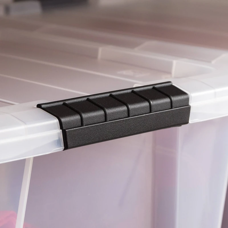 IRIS® 32qt. Buckled Clear Boxes with Clear Buckle Lids, 4ct.