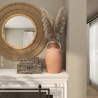 16" Orange Terracotta Jug Vase with Handles