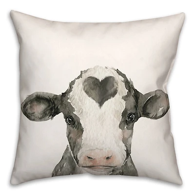 Cow with Heart Indoor/Outdoor Pillow