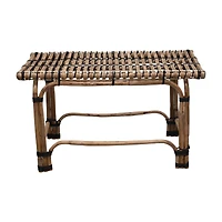 Hand-Woven Rattan Side Table