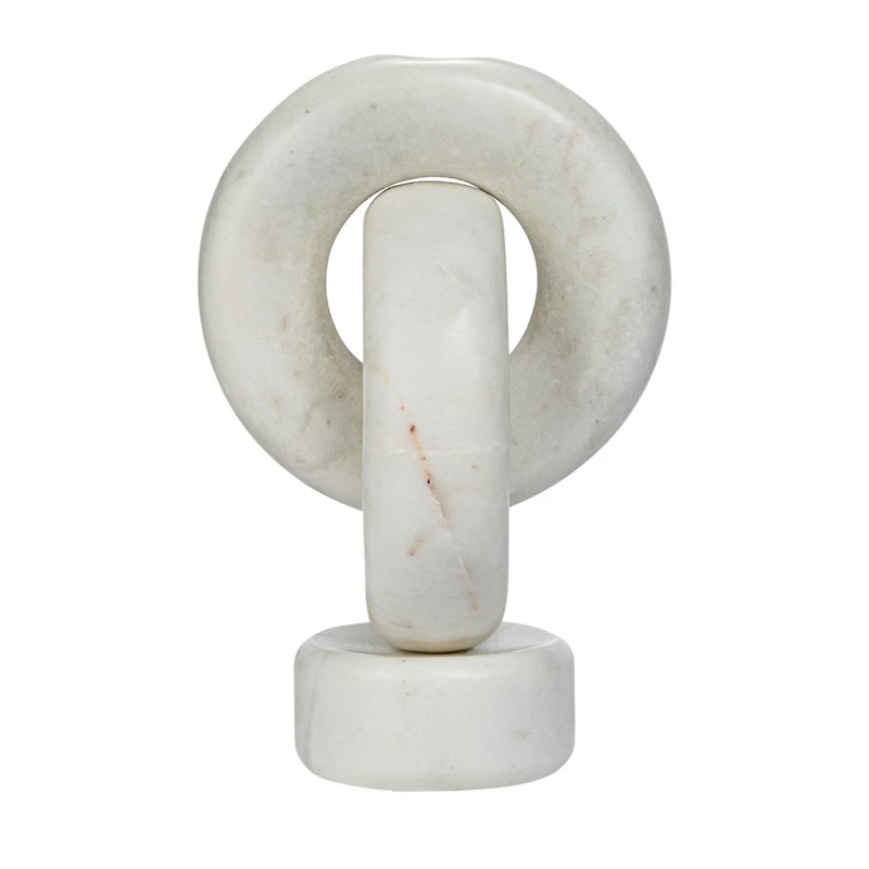Hello Honey® 8" White Decorative Marble Chain Link Taper Candle Holder