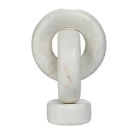 Hello Honey® 8" White Decorative Marble Chain Link Taper Candle Holder