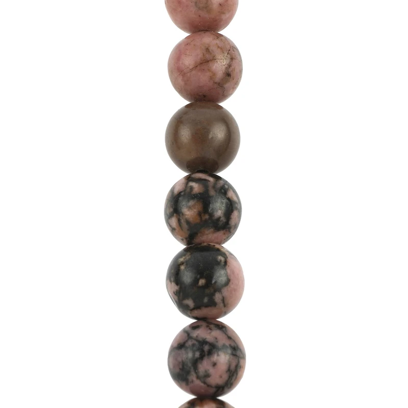 Brown & Black Rhodonite Round Beads by Bead Landing