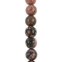 Brown & Black Rhodonite Round Beads by Bead Landing