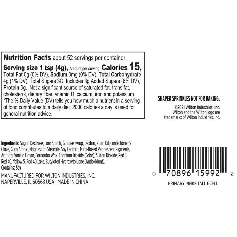 Wilton® Primary Pinks 6-Cell Sprinkle Mix