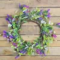 20" Lavender & Wild Flower Artificial Spring Wreath