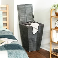 22" Coastal Collection Cool Gray Laundry Hamper with Lid