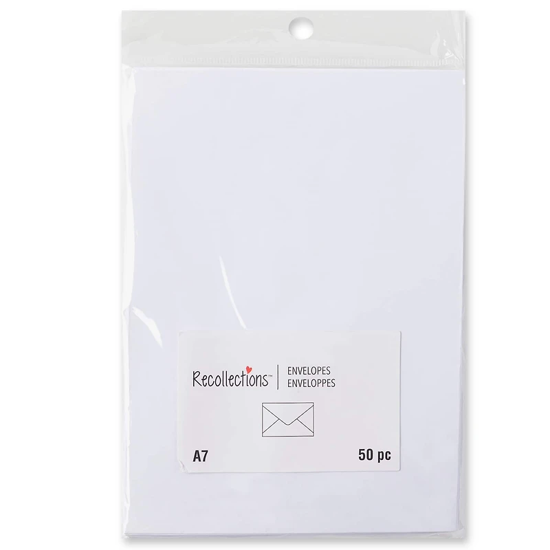 12 Packs: 50 ct. (600 total) 5.25" x 7.25" White Envelopes by Recollections™