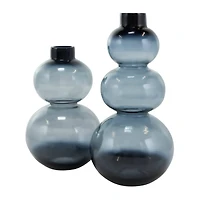 Black Ombre Bubble Glass Vase Set