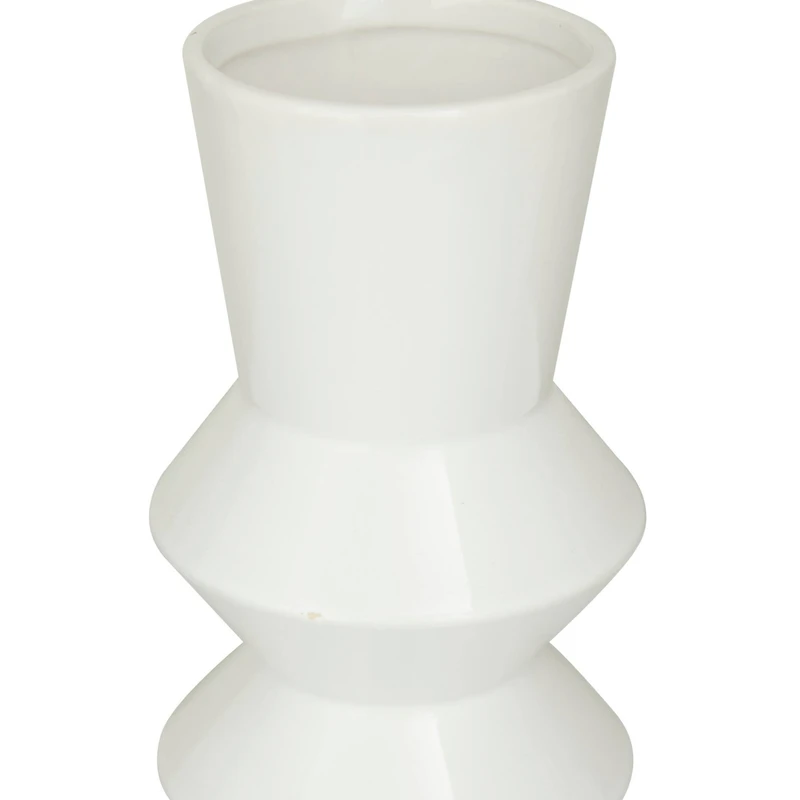 White Stoneware Contemporary Vase, Set of 3" 16",17"