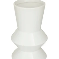 White Stoneware Contemporary Vase, Set of 3" 16",17"