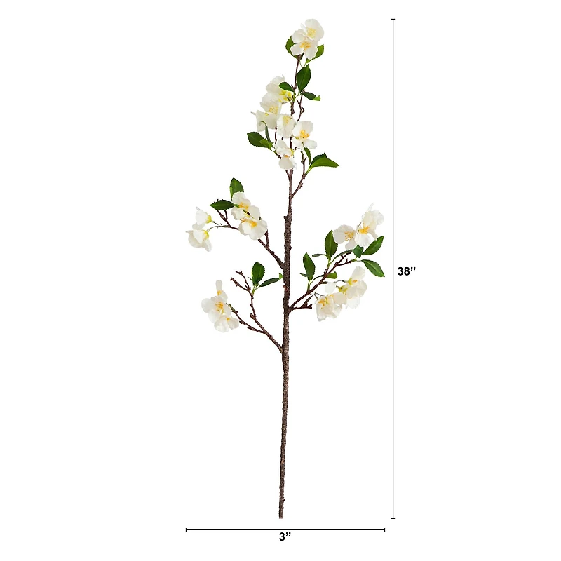 38" White Blossom Flower Stems, 3ct.