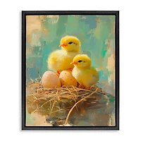 Stupell Industries Easter Chicks & Eggs Floating Frame Wall Art