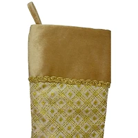 20.5" Gold Glitter Star Christmas Stocking