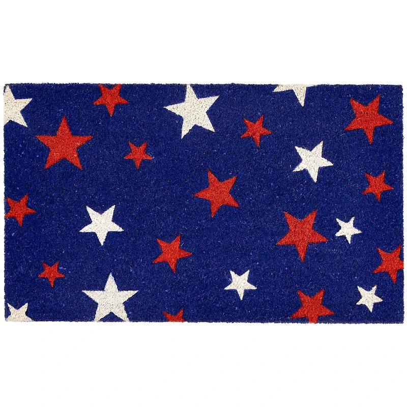 Patriotic Red, White & Blue Star Outdoor Doormat