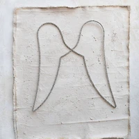 Hello Honey® 19.5" Silver Finish Glass Beaded Metal Angel Wings