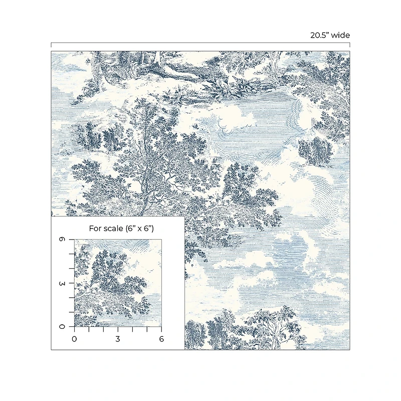 Surface Style Serene Scenes Toile Peel & Stick Wallpaper
