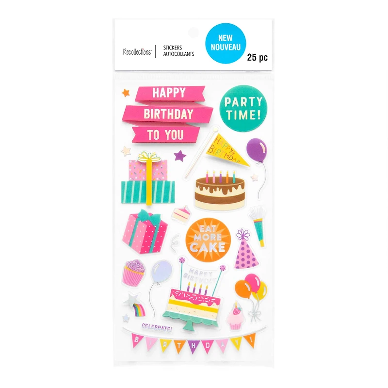 Bright Birthday Dimensional Stickers by Recollections™