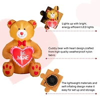 Glitzhome® 6ft. Lighted Valentine's Inflatable Bear with Heart Décor