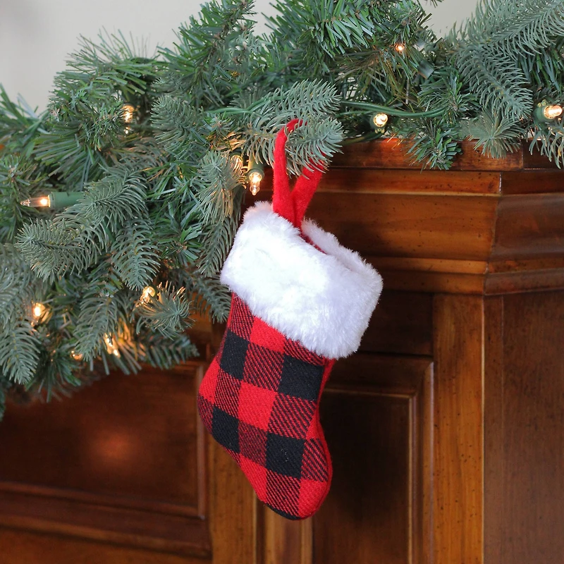 7" Alpine Chic Shepherd's Check Stocking