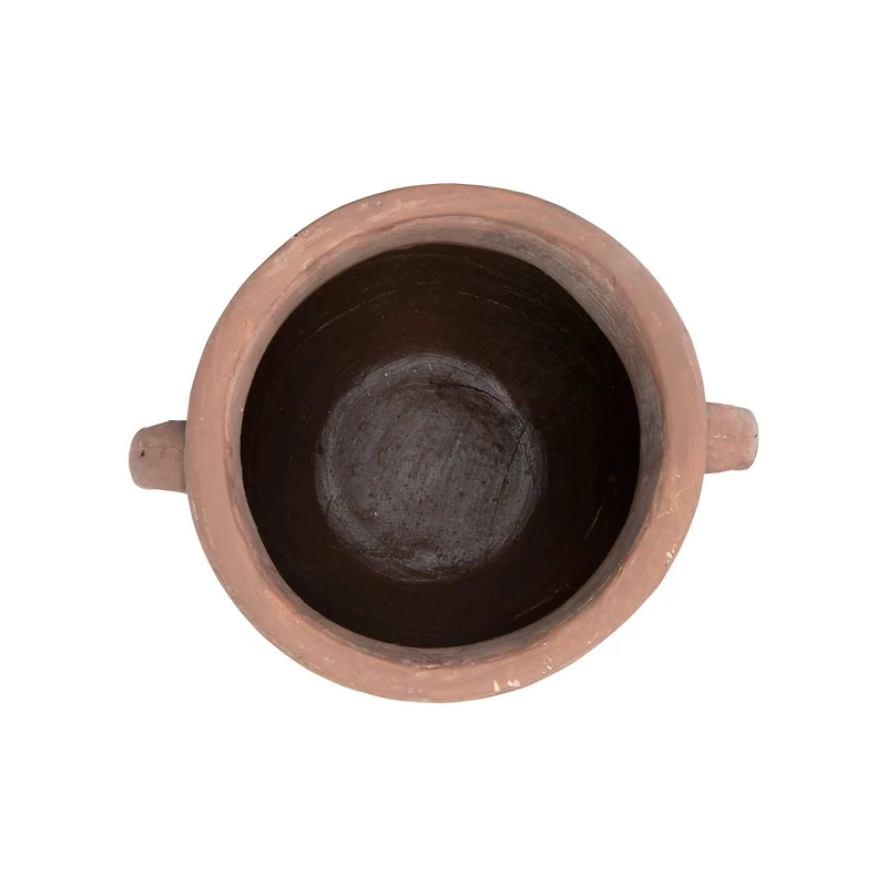 Hello Honey® Large Orange & Whitewashed Terra Cotta Urn