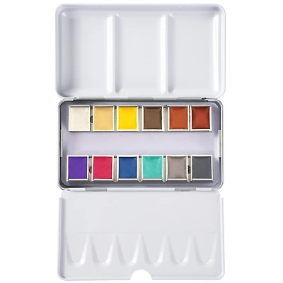 6 Pack: 12 Half Pans Metallic Watercolor Set by Artist's Loft™