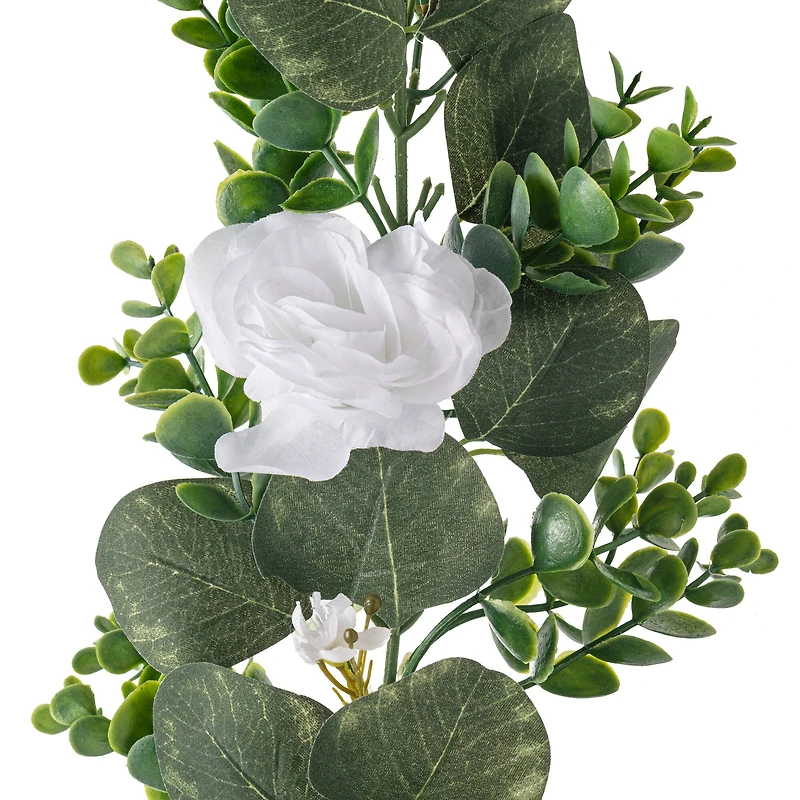 8 Pack: 6ft. White Rose Foliage Garland by Ashland®