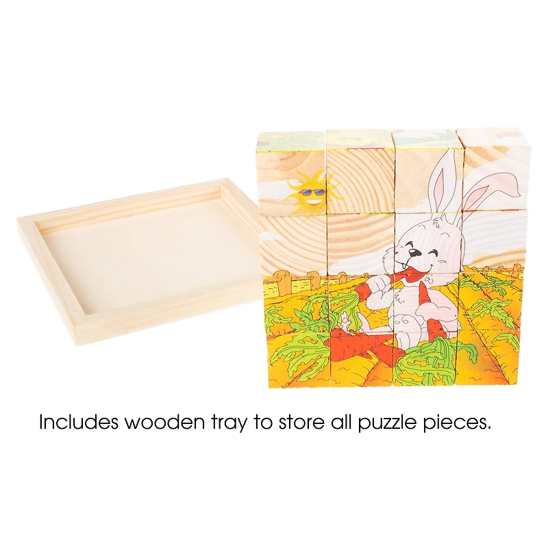 Toy Time Zoo Animals 6-in-1 Block Puzzle Set